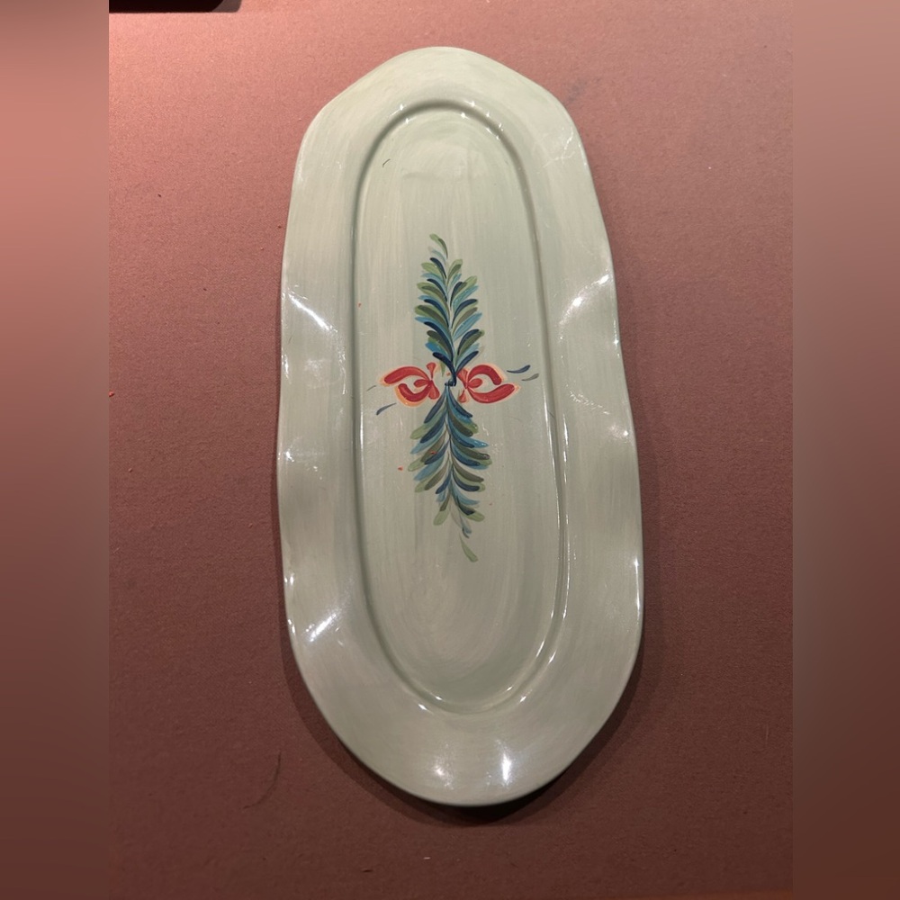 Southern Living Gail Pittman Ceramic Platter with Floral Accents